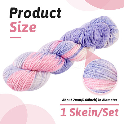1 Skein Gradient Segment Dyed 80% Wool 20% Acrylic Blended Yarn OCOR-TA0003-02C-1