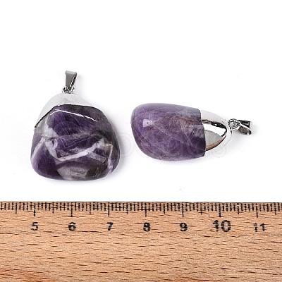 Natural Amethyst Pendants G-N360-05P-03-1