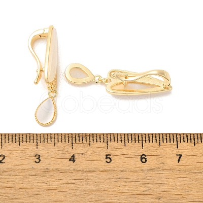 Teardrop Brass Fold Over Clasps KK-Z073-35G-01-1