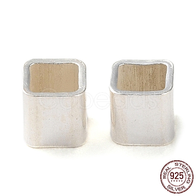 925 Sterling Silver Tube Beads STER-P053-07B-S-1