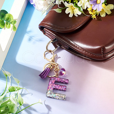 Alloy Resin Heart Keychains KEYC-TADJ0002-01G-E-1