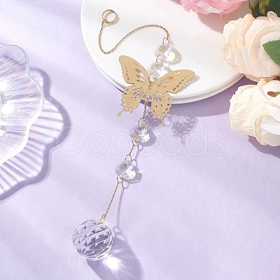 201 Stainless Steel Connector Charms and Glass Suncatchers HJEW-JM04732-01-1