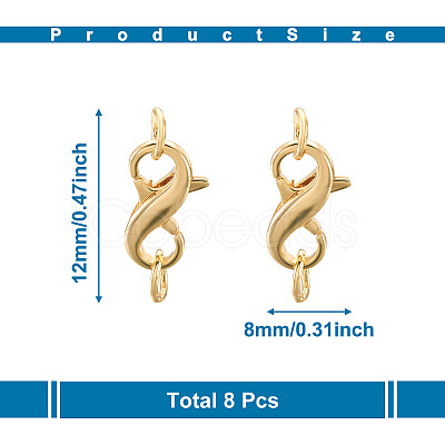 Brass Double Opening Lobster Claw Clasps FIND-TA0001-46G-1