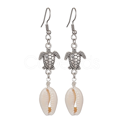 Natural Shell Dangle Earrings EJEW-JE05442-1