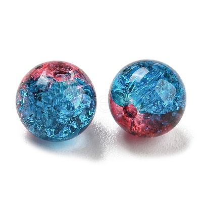 Transparent Spray Painting Crackle Glass Beads GLAA-L046-01B-31-1