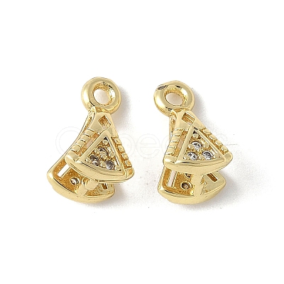 Brass Micro Pave Cubic Zirconia Ice Pick Pinch Bails KK-D324-42G-1