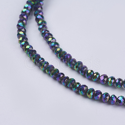 Electroplate Glass Beads Strands GLAA-F078-FP07-1