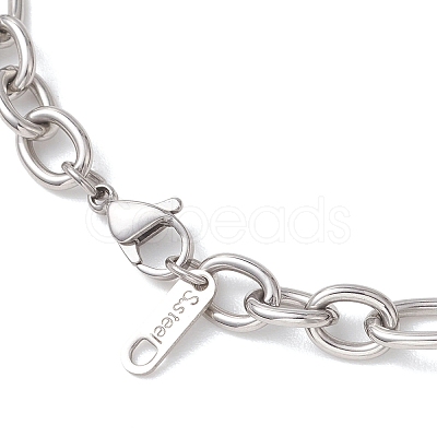 7MM 304 Stainless Steel Figaro Chains Chain Necklaces for Women NJEW-JN05925-1