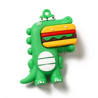 Dinosaur with Hamburger Shape PVC Pendants KY-E012-03A-1