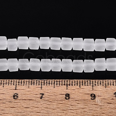 Transparent Frosted Glass Beads Strands GLAA-N072-01A-A01-1