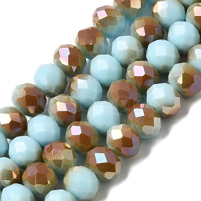 Electroplate Opaque Solid Color Glass Beads Strands EGLA-A034-P6mm-J01-1