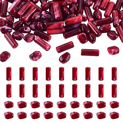 90Pcs 2 Styles Opaque Acrylic Imitation Gemstone Beads OACR-TA0005-14B-1