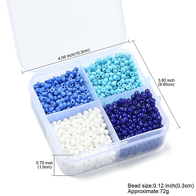 72G 4 Styles Glass Seed Beads SEED-YW0002-77B-1
