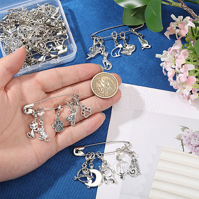 12Pcs 4 Style Iron Brooches HJEW-PH02467-1