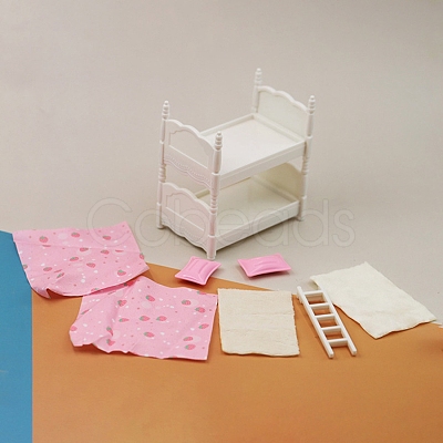 Mini Plastic Bunk Bed Miniature Ornaments PW-WG7342E-01-1