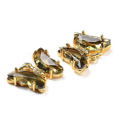 Brass Micro Pave Clear Cubic Zirconia Pendant ZIRC-P079-B02-18-1