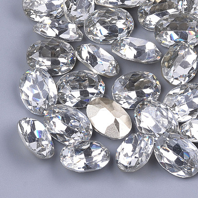 Pointed Back Resin Rhinestone Cabochons CRES-S379-13x18mm-B14-1