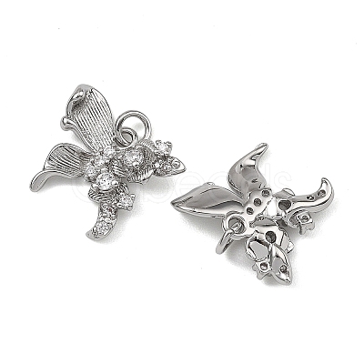 SHEGRACE Brass Pave Clear Cubic Zirconia Pendants XGRQ4D807-657P-1
