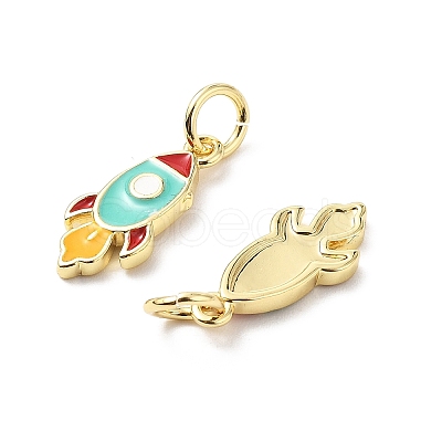 Brass Enamel Charms KK-L237-024G-01-1