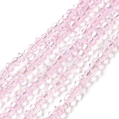 Transparent Electroplate Glass Beads Strands EGLA-S056-4mm-17-1