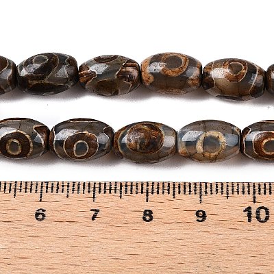 Natural Tibetan Agate 3-Eye Beads Strands G-T138-195A-1