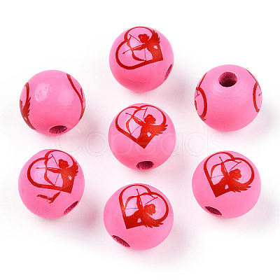 Spray Painted Wood Beads WOOD-N015-01-05-1
