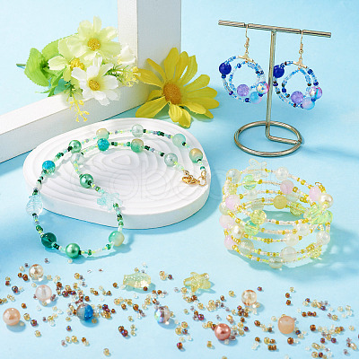 1Bag Mixed Styles Glass Beads GLAA-TADJ0001-10F-1