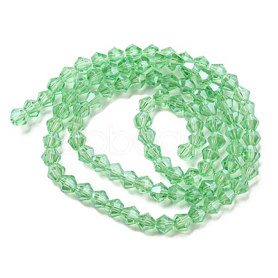 Transparent Electroplate Glass Beads Strands GLAA-F029-4mm-C24-1