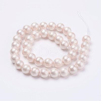 Wrinkle Textured Shell Pearl Beads Strands BSHE-E016-14mm-07-1