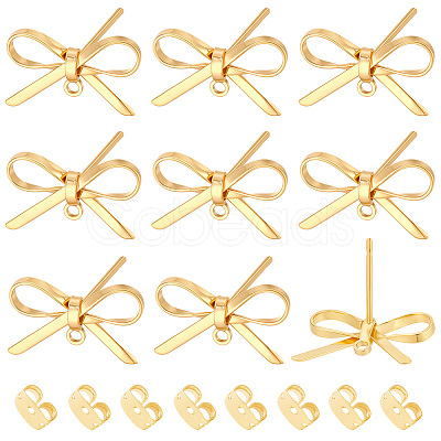 14Pcs Brass Stud Earring Findings KK-BBC0028-66G-1