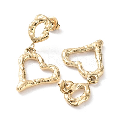 304 Stainless Steel Dangle Stud Earrings EJEW-H115-34G-1