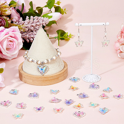 24Pcs 12 Styles Alloy Resin Pendants FIND-DC0008-07-1