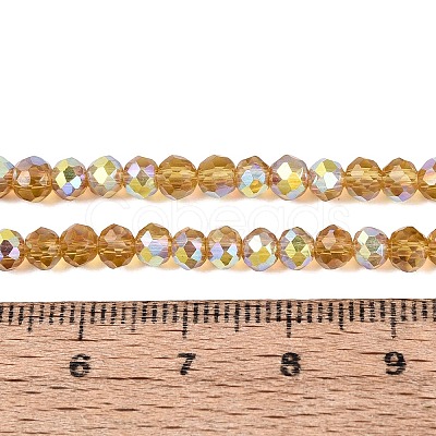 AB Color Plated Transparent Glass Rondelle Beads Strands EGLA-T029-4mm-10H-1
