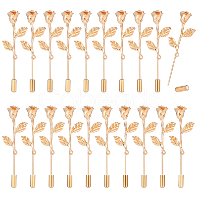 20Pcs Zinc Alloy Brooch Pins JEWB-PH0001-83G-1