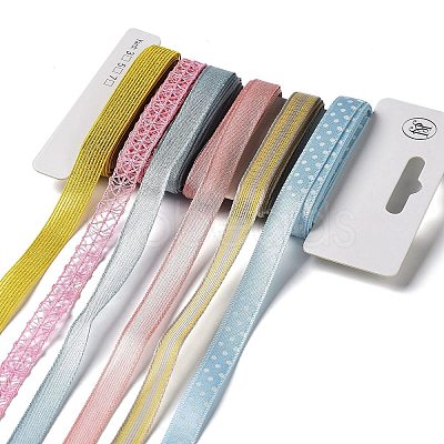 18 Yards 6 Colors Polyester Ribbon SRIB-C001-B06-1