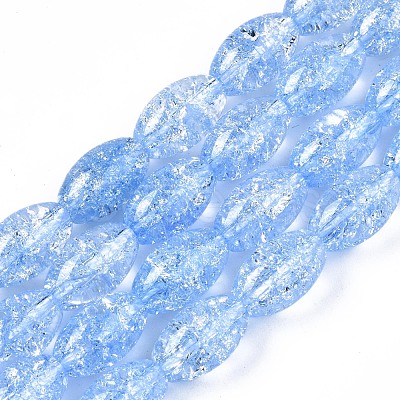 Transparent Crackle Glass Beads Strands GLAA-S192-B-010C-1