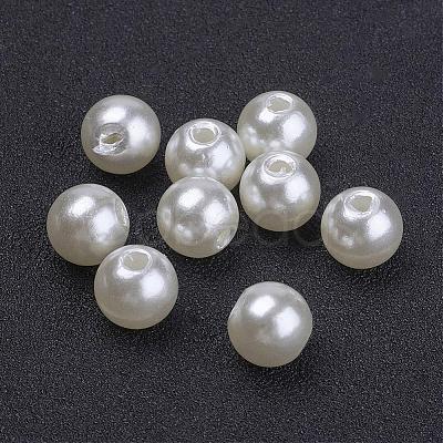 Creamy White Round Chunky Imitation Loose Acrylic Pearl Beads X-PACR-8D-12-1