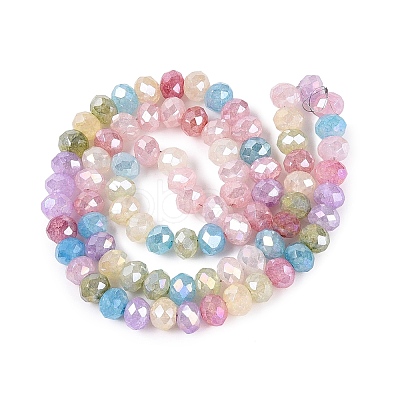 Dyed Crackle Imitation Jade Glass Beads Strands EGLA-Q131-02B-01-1
