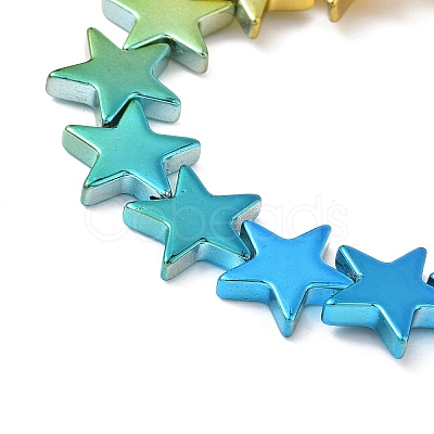Gradient Color Electroplated Synthetic Non-magnetic Hematite Beads Strands G-A263-F01-01-1