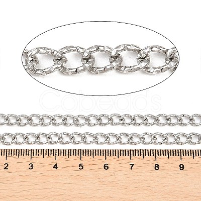 304 Stainless Steel Textured Curb Chains CHS-L034-02P-1