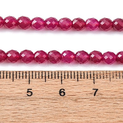 Lab Grown Red Corundum Beads Strands G-Z123-A01-4mm-1