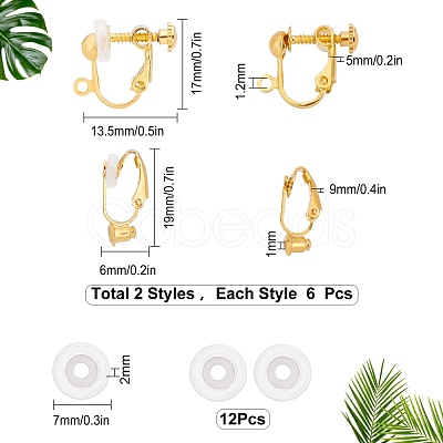 12Pcs 2 Style Clip-on Earring Findings DIY-SC0019-19-1
