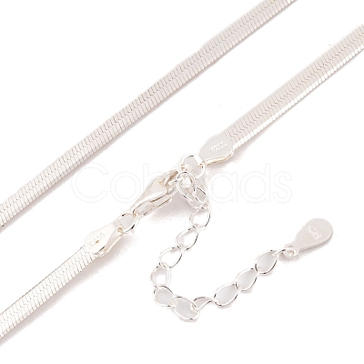 925 Sterling Silver Snake Chain Necklaces NJEW-P300-01A-S-1