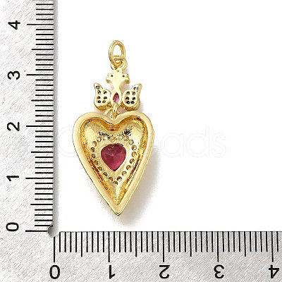 Brass Rhinestone Pendants KK-V002-04G-1