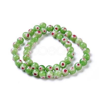 Round Millefiori Glass Beads Strands LK-P002-12-1