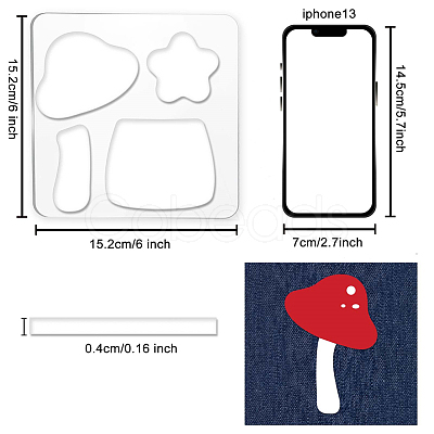 Acrylic Earring Handwork Template TOOL-WH0152-024-1