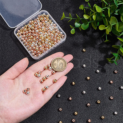 300Pcs 3 Colors Rack Plating Brass Beads KK-ME0002-73-1