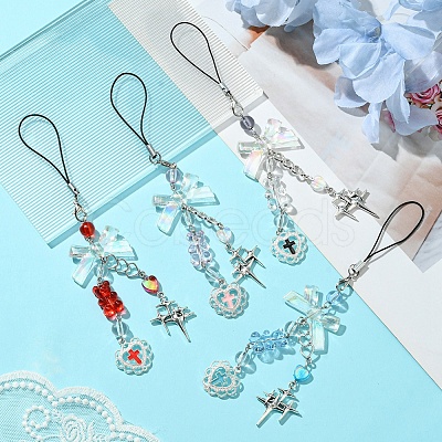Acrylic Mobile Phone Straps HJEW-FZ00017-03-1