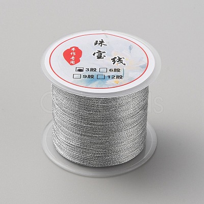 100M 3-Ply Polyester Braided Metallic Cord OCOR-WH0058-75A-1