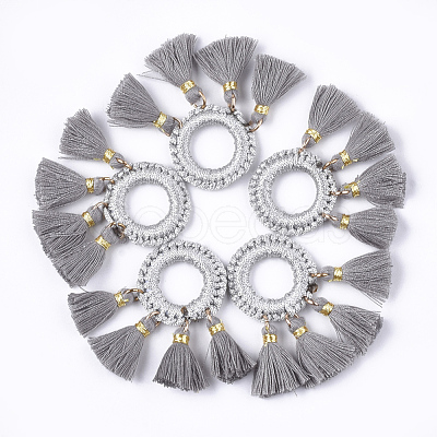 Polycotton(Polyester Cotton) Tassels Pendants FIND-Q077-12-1